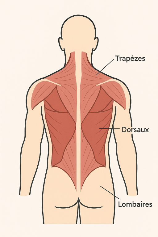 Schéma des muscles du dos